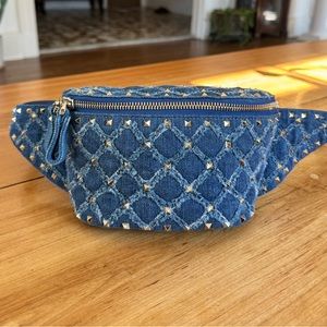 Authentic Valentino Rockstud Denim belt bag (Fanny pack)  95